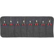 KNIPEX 001958V02 - 8 Pc Precision Snap Ring Pliers Set in Tool Roll KNIPEX