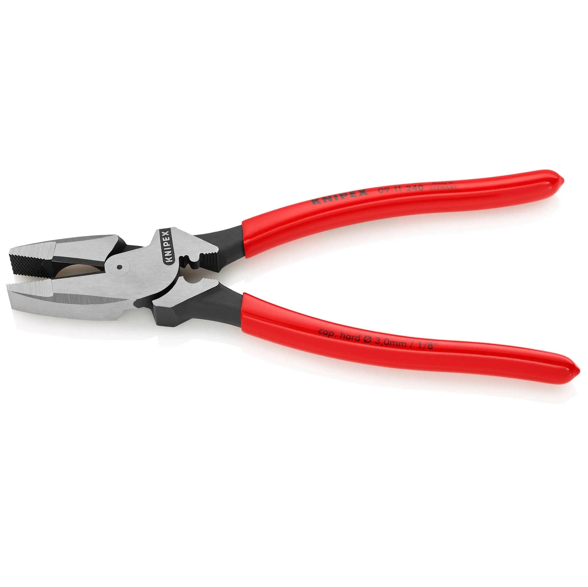 KNIPEX 0911240SBA - 9 1/2" High Leverage Lineman's Pliers New England with Fish Tape Puller & Crimper KNIPEX