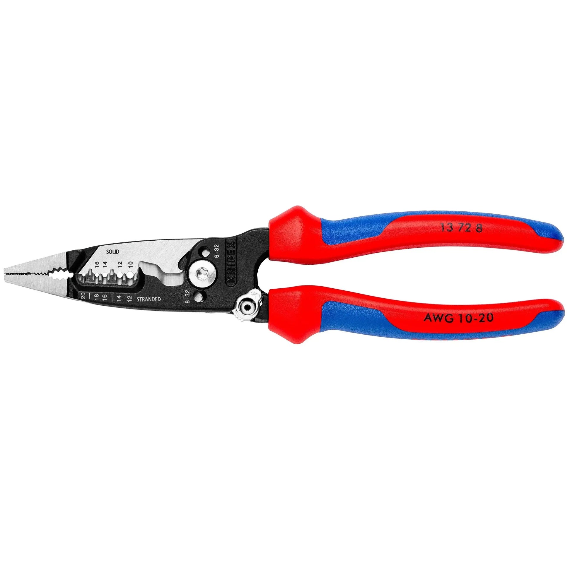 KNIPEX 13728SBA - 8" Forged Wire Stripper 20-10 AWG KNIPEX