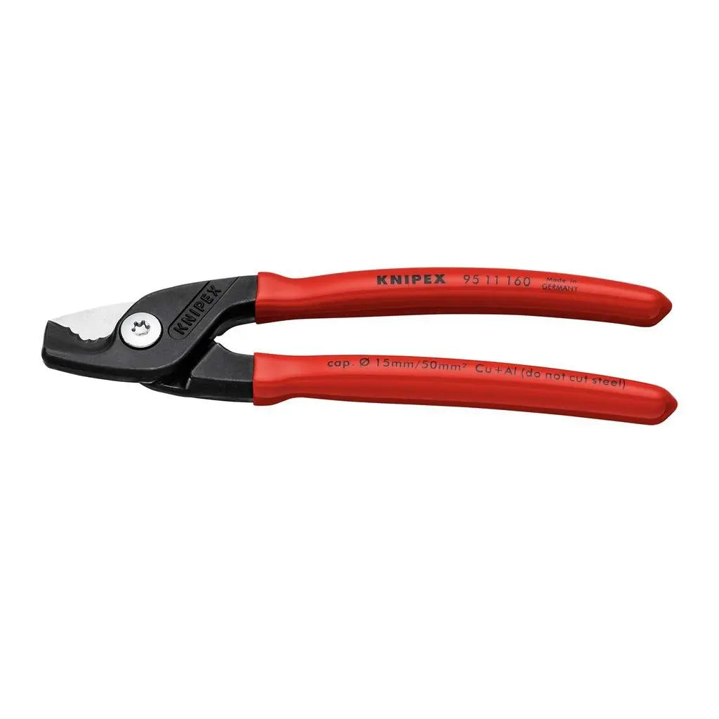 Knipex 9511160SBA - 6 1/4" StepCut Cable Shears - Wise Line Tools