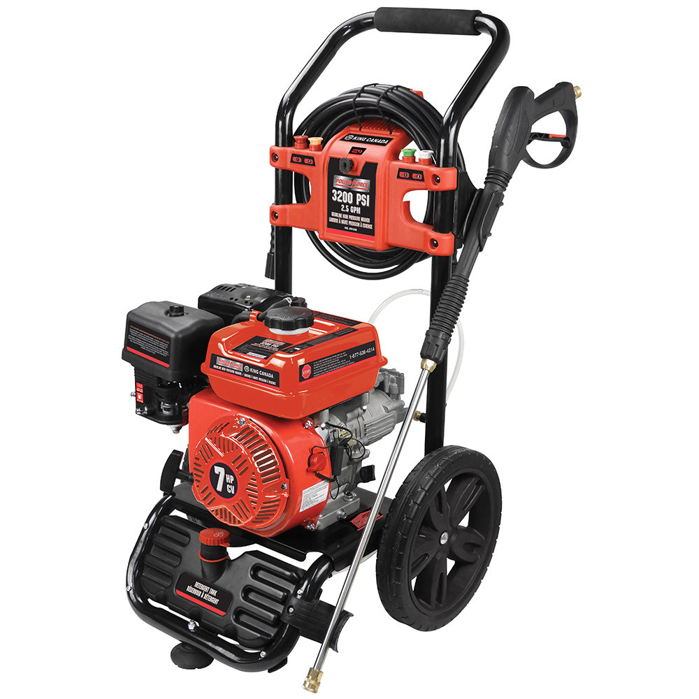 KING CANADA KPW-3200 -  7Hp Gas oline Pressure Washer 3200 PSI 2.5 GPM