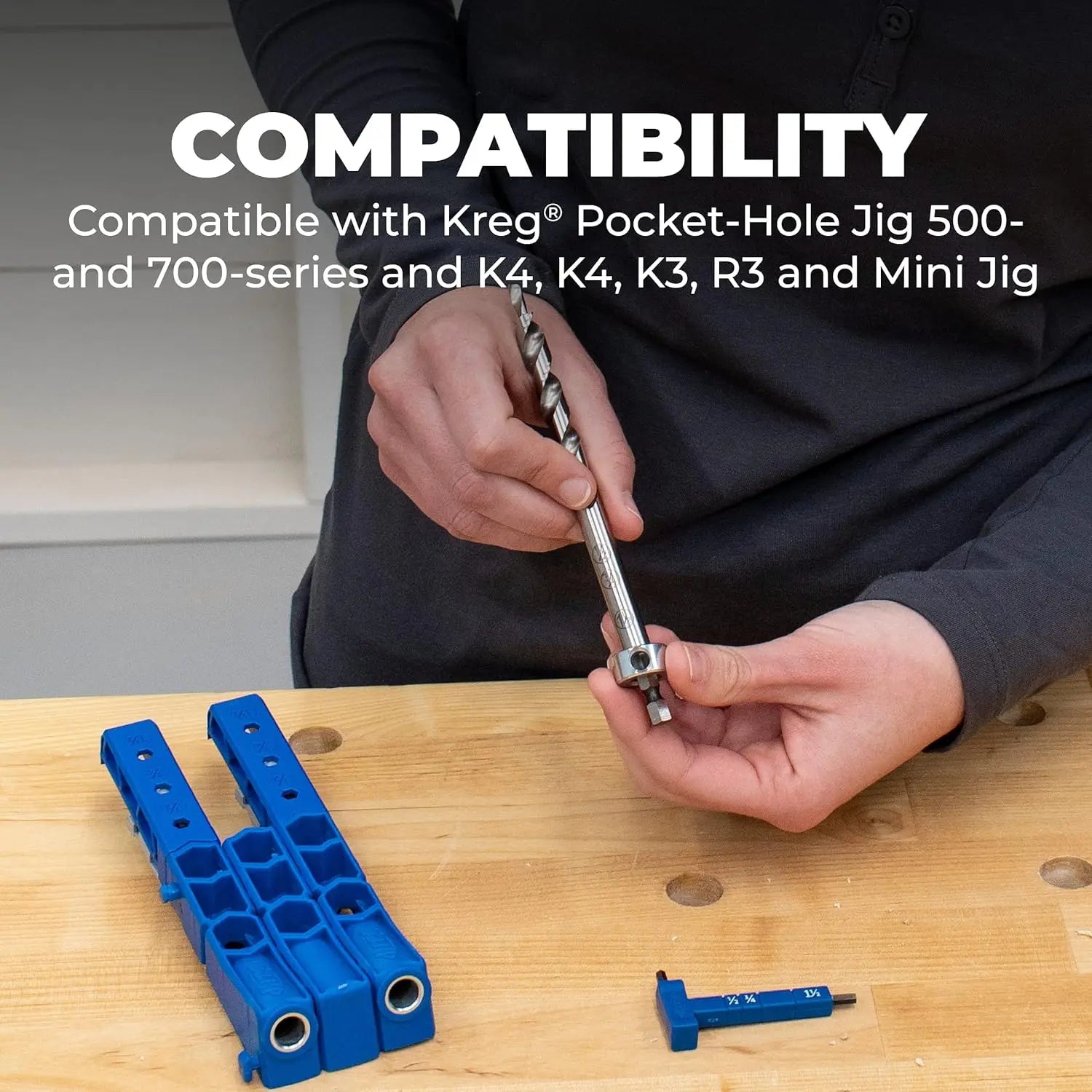 KREG KPHA308 - Easy-Set Drill Bit with Stop Collar & Gauge/Hex Wrench KREG TOOLS