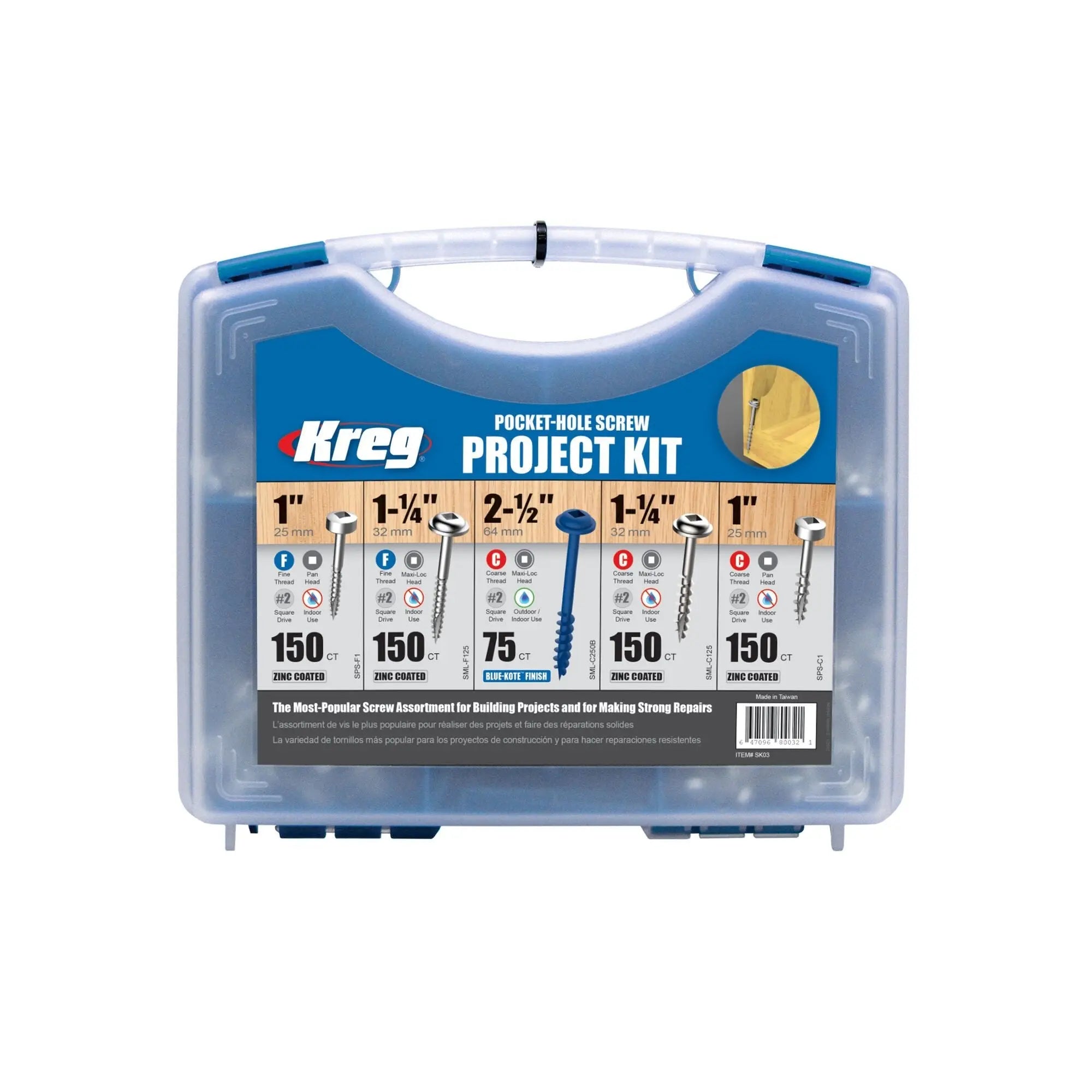Kreg SK03 - Pocket-Hole Screw Project Kit - Wise Line Tools