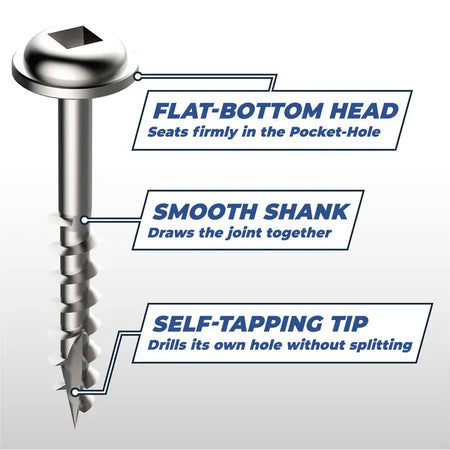 KREG SML-C1-100 - 1-Inch Pocket Screws No.8 Coarse, Washer-Head, 100 Count KREG TOOLS