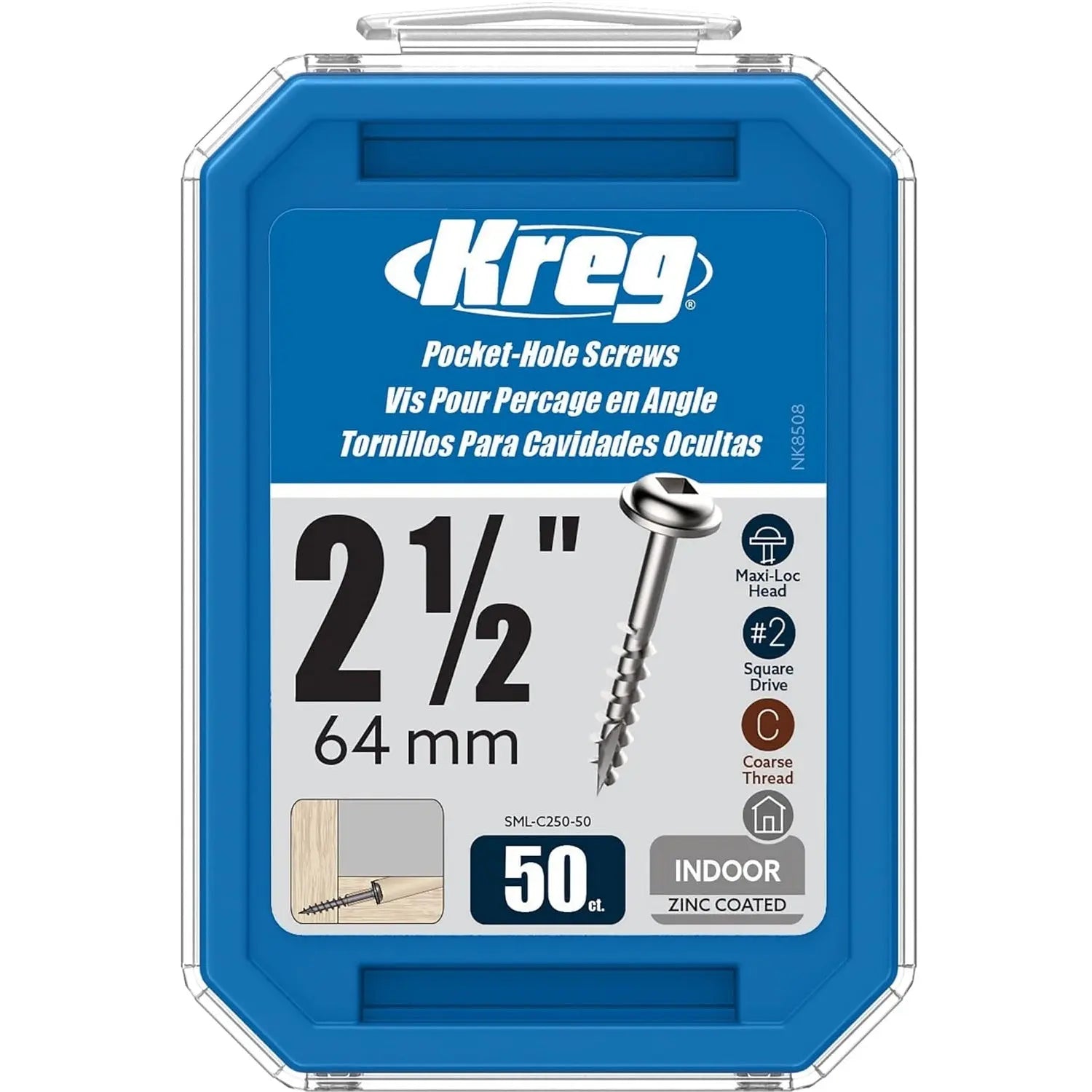 KREG SML-C250-50 - 2 1/2-Inch Pocket Screws No.8 Coarse, Washer KREG TOOLS