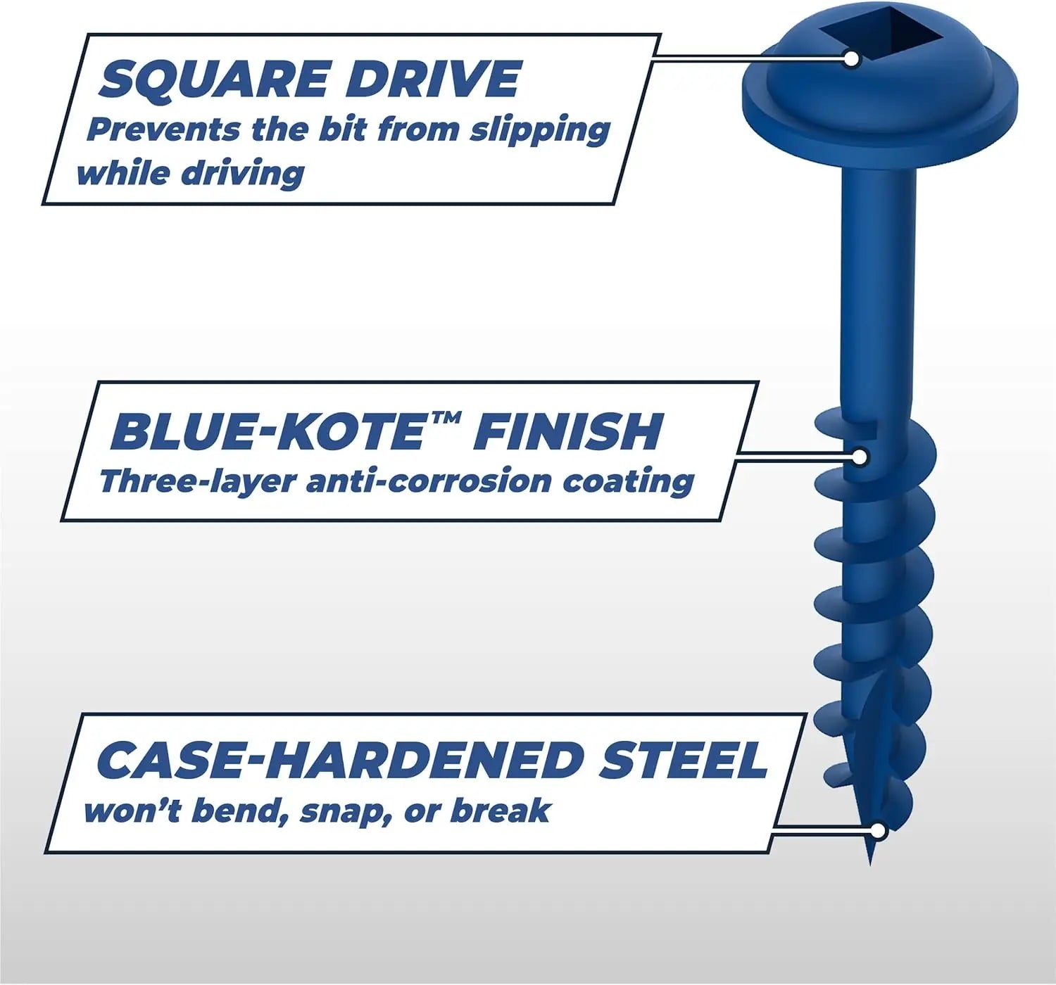 KREG SML-C250B-2000 - 2-1/2" #8 Blue-Kote WR Pocket Screws (Coarse) 2000pk KREG TOOLS