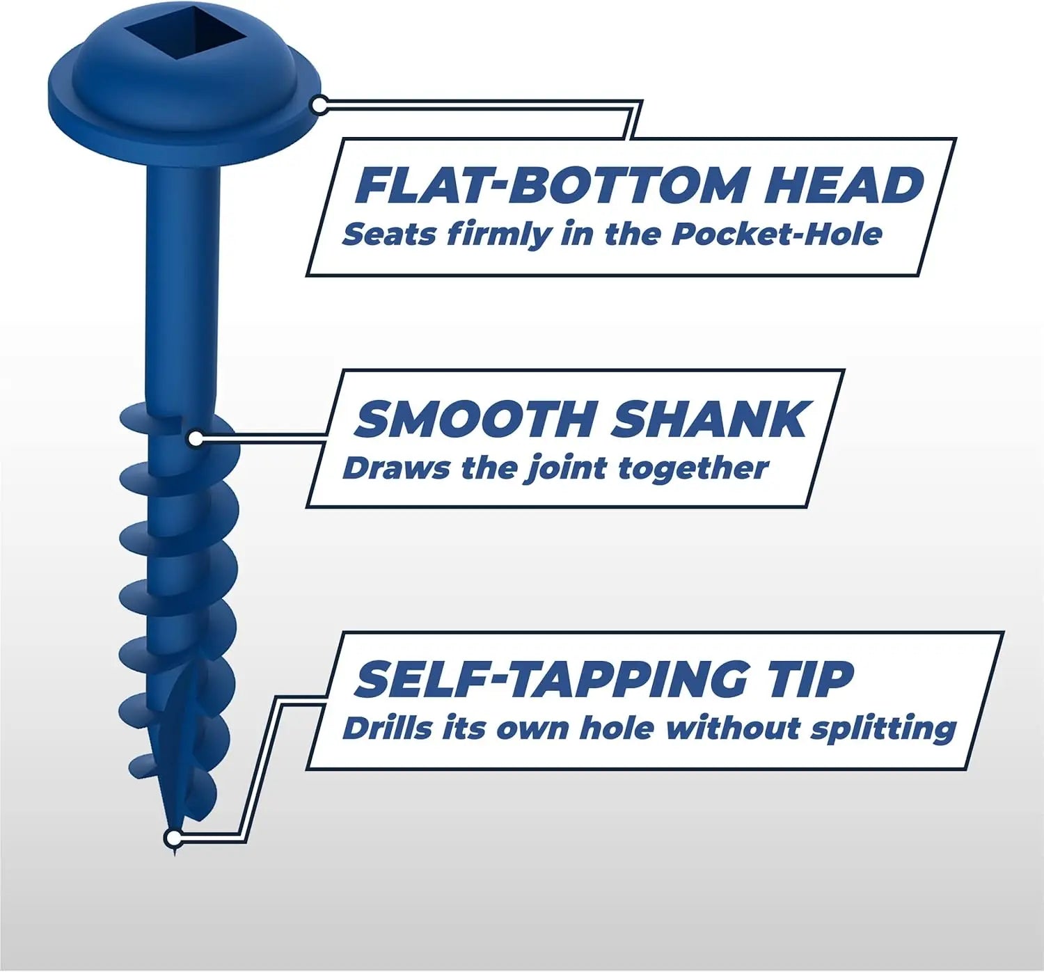 KREG SML-C250B-2000 - 2-1/2" #8 Blue-Kote WR Pocket Screws (Coarse) 2000pk KREG TOOLS