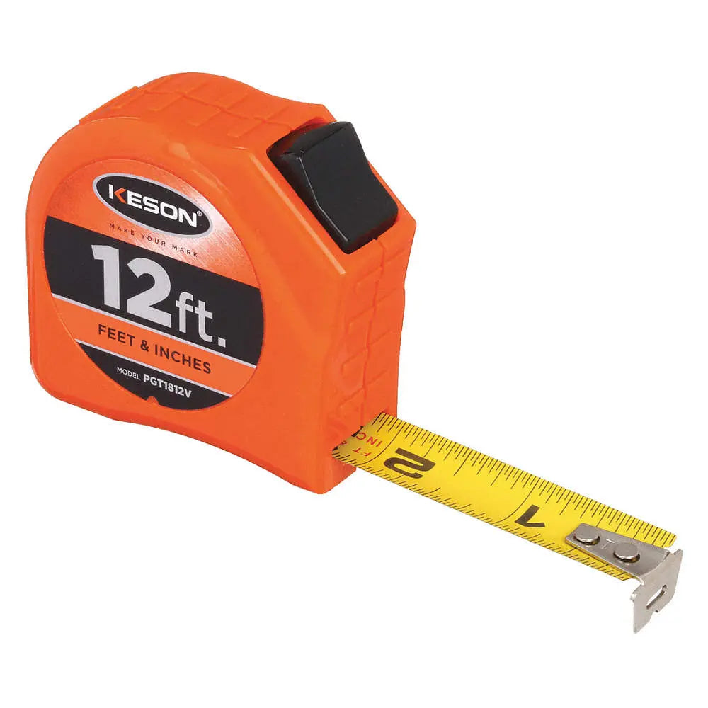 Keson PGT1812V - Tape Measure, 5-8 In x 12 ft, Orange keson