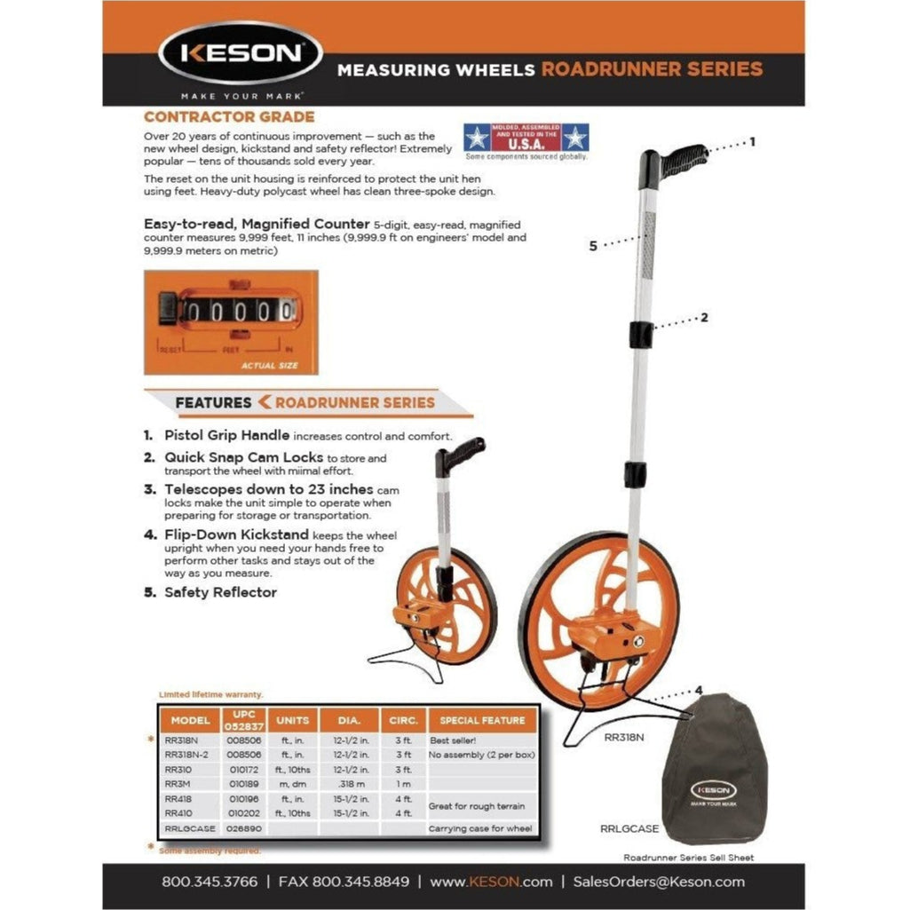 Keson RR318N - 3-foot RoadRunner Measuring Wheel KESON