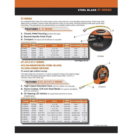 Keson ST181003X - 3X Steel Blade Measuring Tape KESON