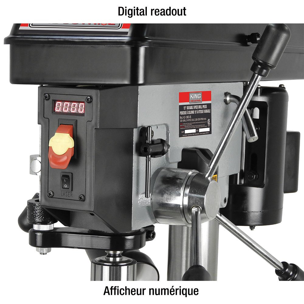 King Canada KC-15HS-VS 15'' VARIABLE SPEED DRILL PRESS - Wise Line Tools