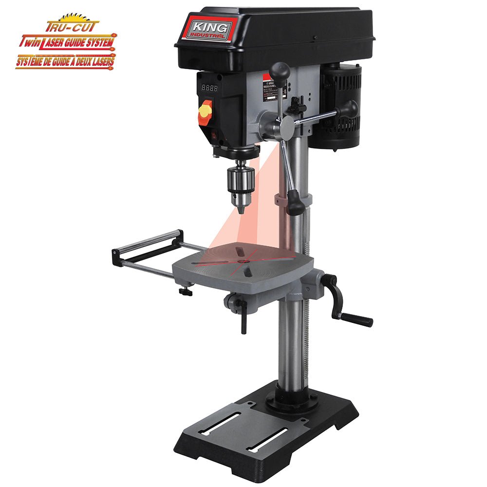 King KC-12HS-VS  -  12" Bench Variable Speed Drill Press with Digital Readout - Wise Line Tools