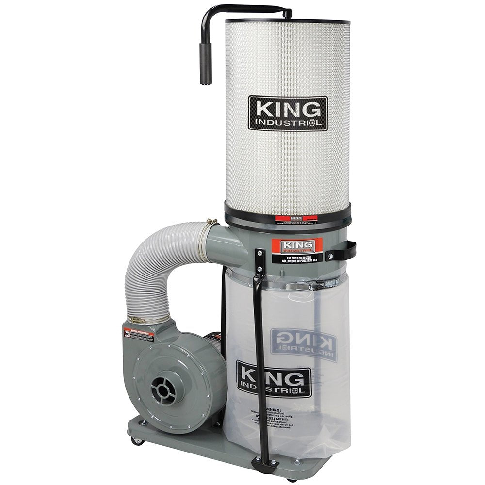 King KC-2405C/KDCF-2400 - 1 HP DUST COLLECTOR WITH CANISTER FILTER - Wise Line Tools