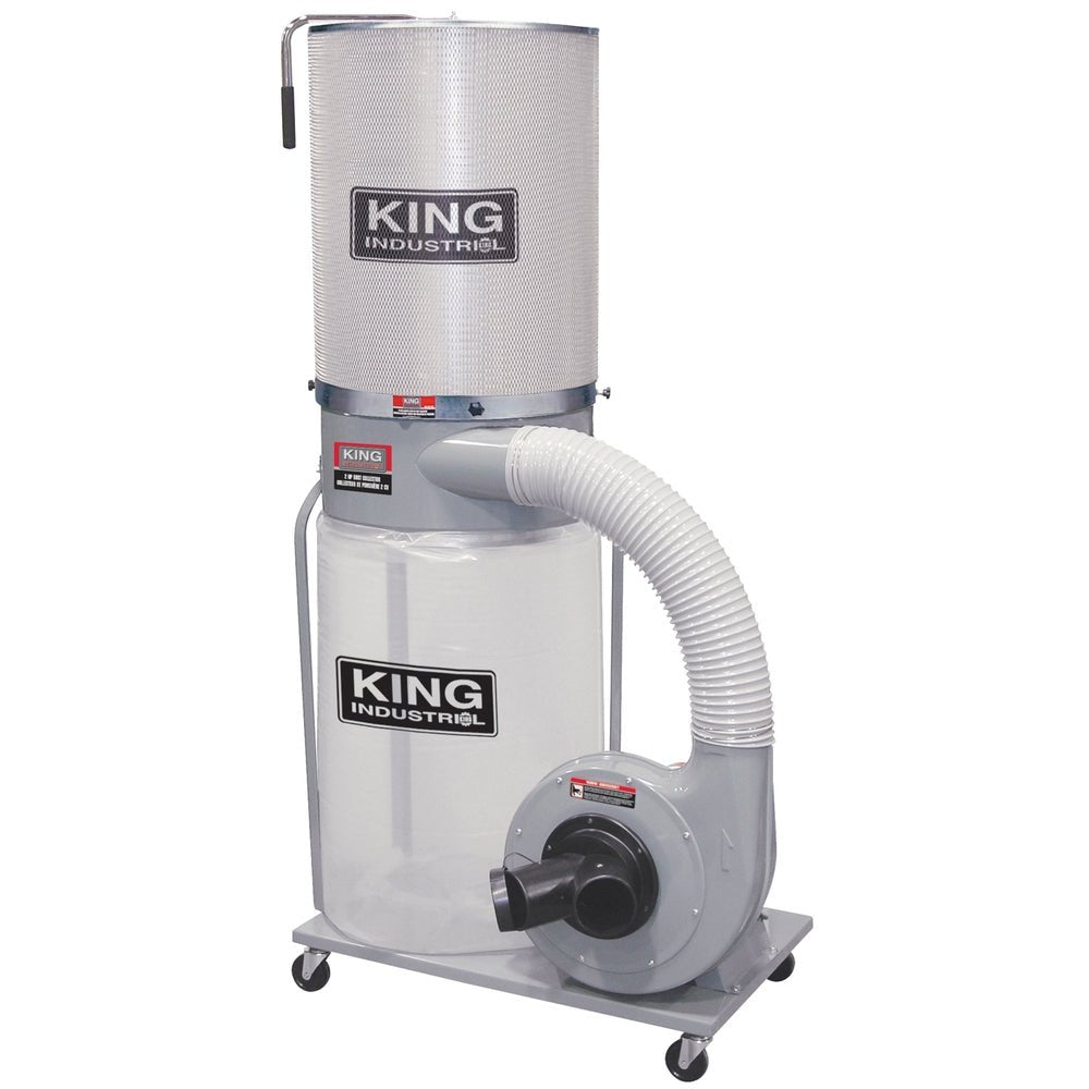 King KC-3109C/KDCF-3500 - 1200 2 HP 1200 CFM DUST COLLECTOR WITH CANISTER FILTER - Wise Line Tools
