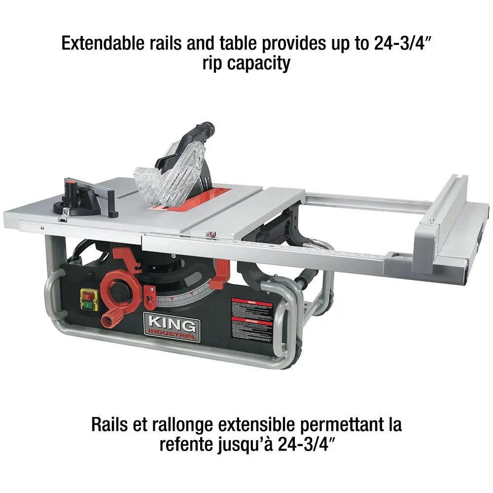 King KC-5016CWS - 10'' PORTABLE JOBSITE TABLE SAW - Wise Line Tools