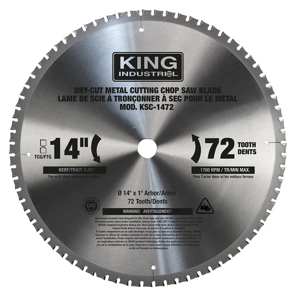 King KSC-1472  -  14" 72-Tooth Metal Cutting Chop Saw Blade DIABLO