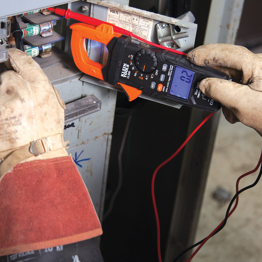 Klein KLE-CL800 - Digital Clamp Meter, AC Auto-Range TRMS, Low Impedance (LoZ), Auto Off - Wise Line Tools