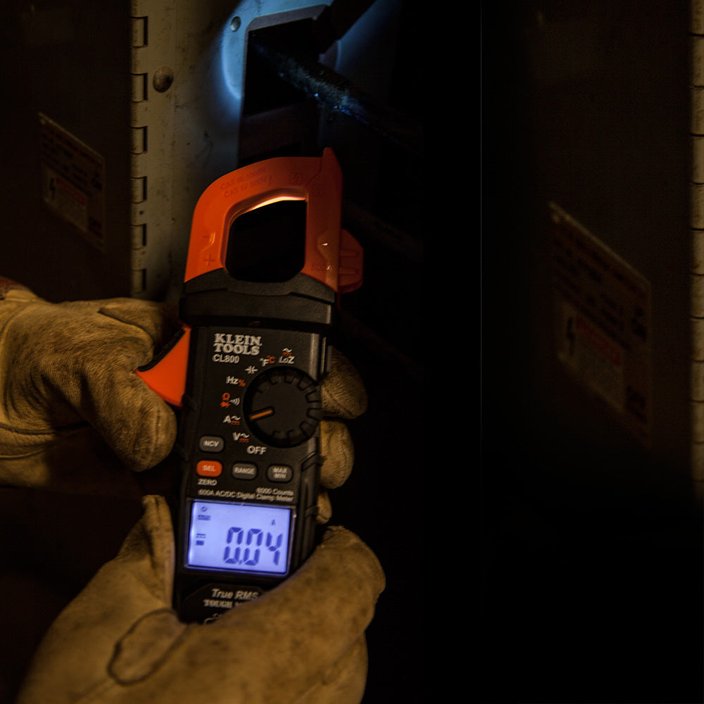 Klein KLE-CL800 - Digital Clamp Meter, AC Auto-Range TRMS, Low Impedance (LoZ), Auto Off - Wise Line Tools