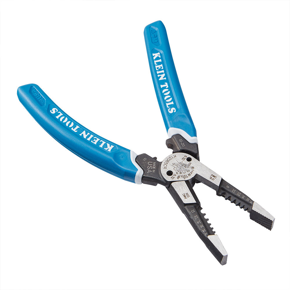 Klein KLE-K12065CR - Klein-Kurve® Heavy-Duty Wire Stripper / Cutter / Crimper Multi Tool, 8-20 AWG - Wise Line Tools