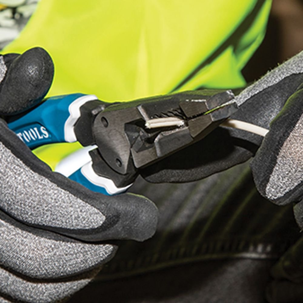 Klein KLE-K12065CR - Klein-Kurve® Heavy-Duty Wire Stripper / Cutter / Crimper Multi Tool, 8-20 AWG - Wise Line Tools