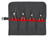 Knipex 001957 - 4-teiliger Präzisions-Sicherungsringzangensatz in Werkzeugrolle