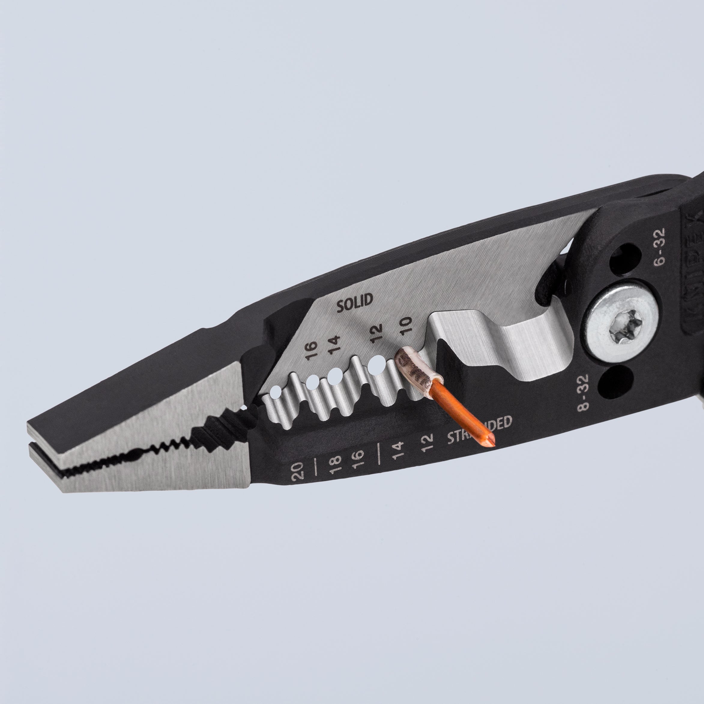 Knipex 13718SBA - 8" Forged Wire Stripper 20-10 AWG - Wise Line Tools