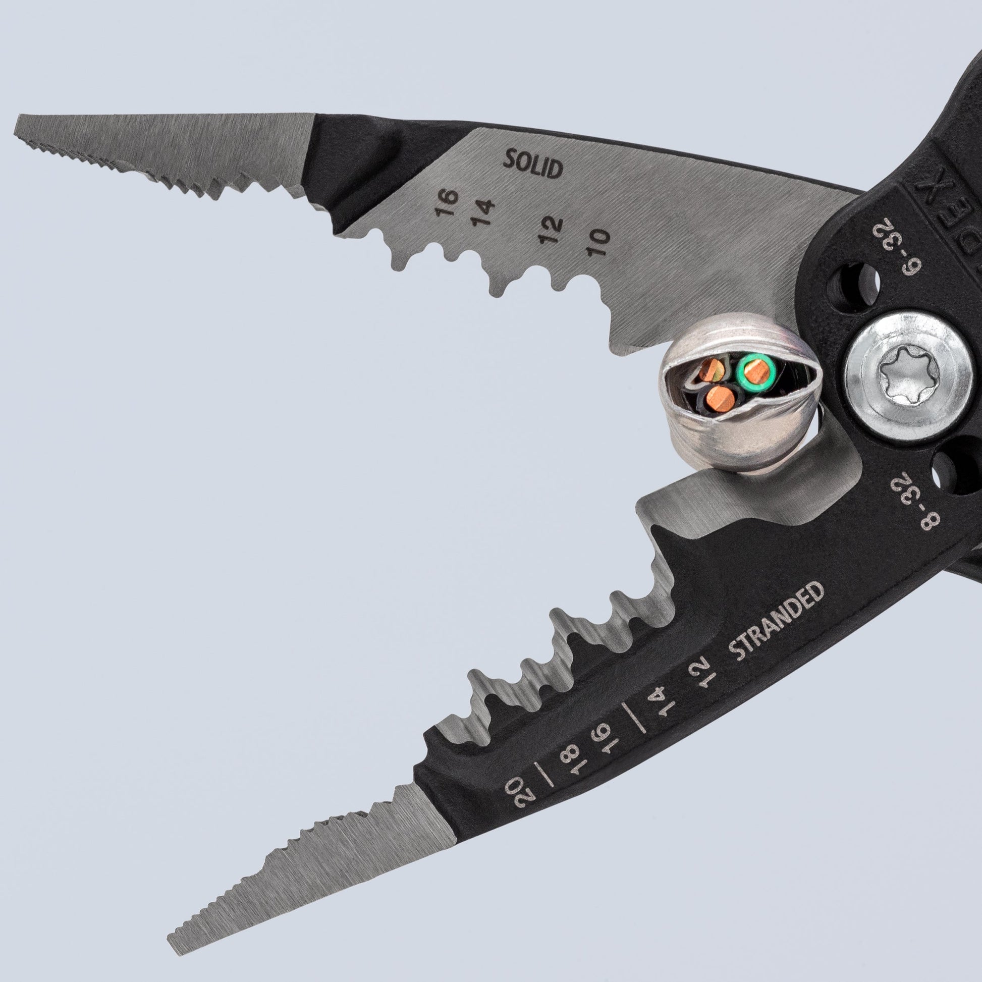 Knipex 13718SBA - 8" Forged Wire Stripper 20-10 AWG - Wise Line Tools