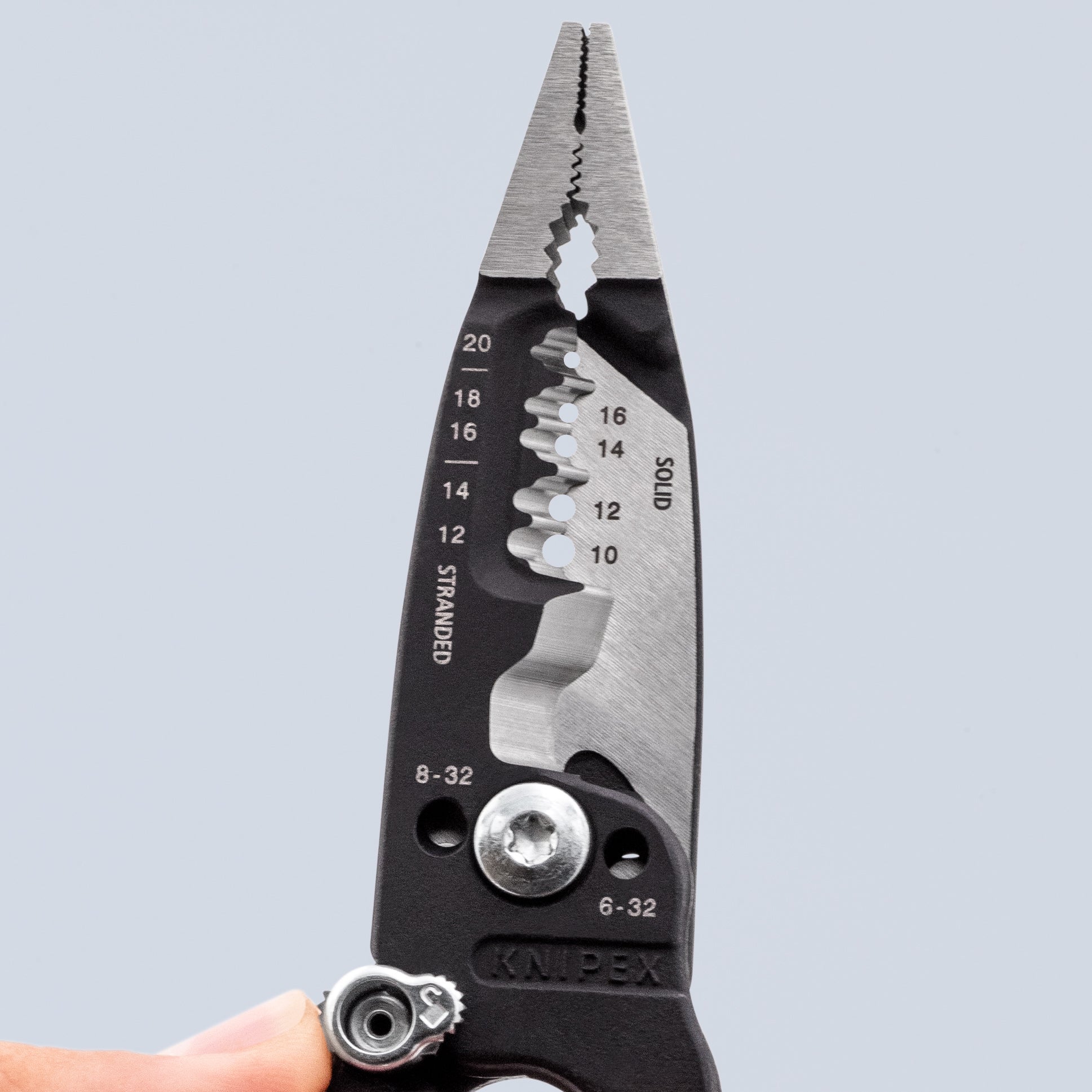 Knipex 13728SBA - 8" Forged Wire Stripper 20-10 AWG - Wise Line Tools