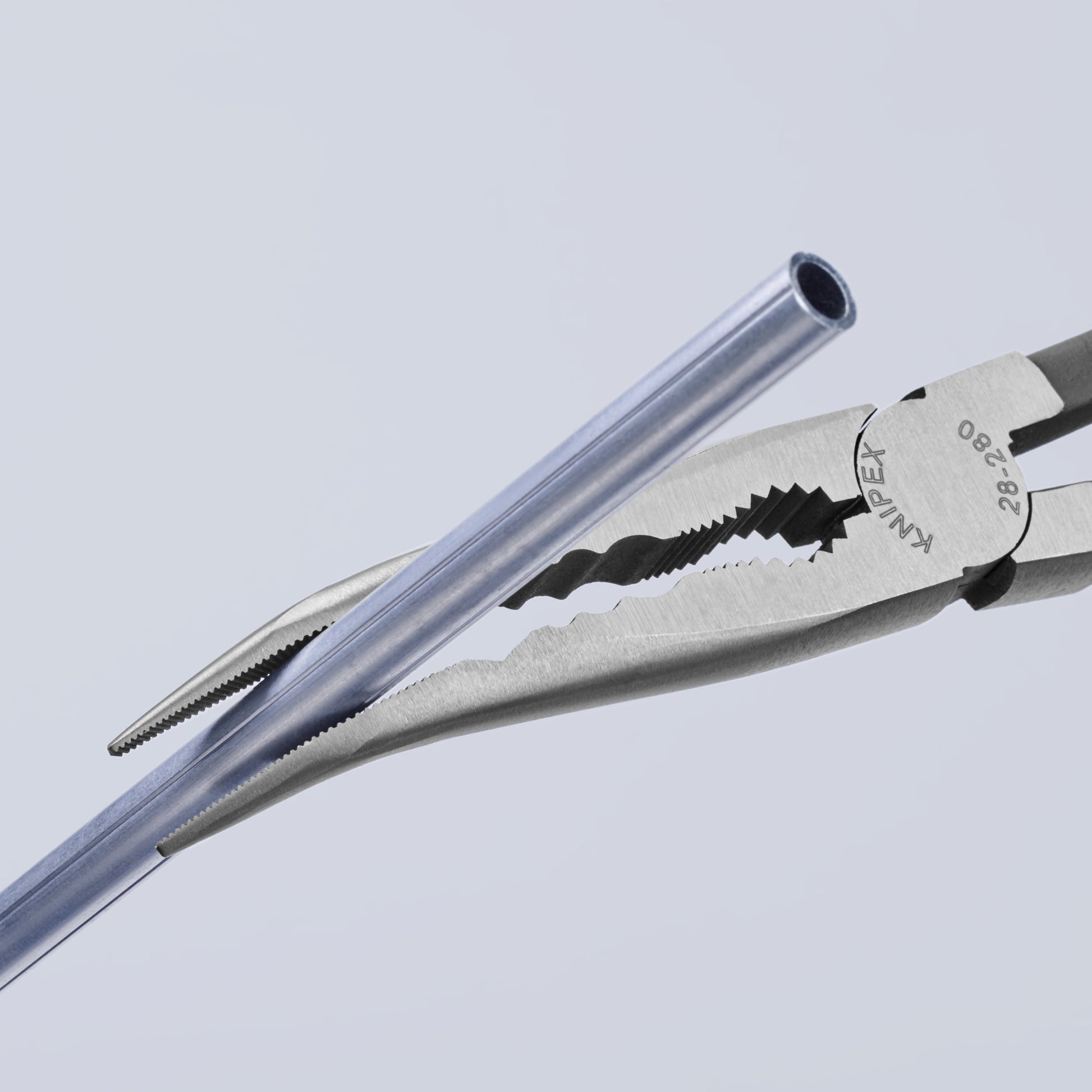 Knipex 2881280SBA - 11" Extra Long Needle-Nose 45° Angled Pliers - Wise Line Tools