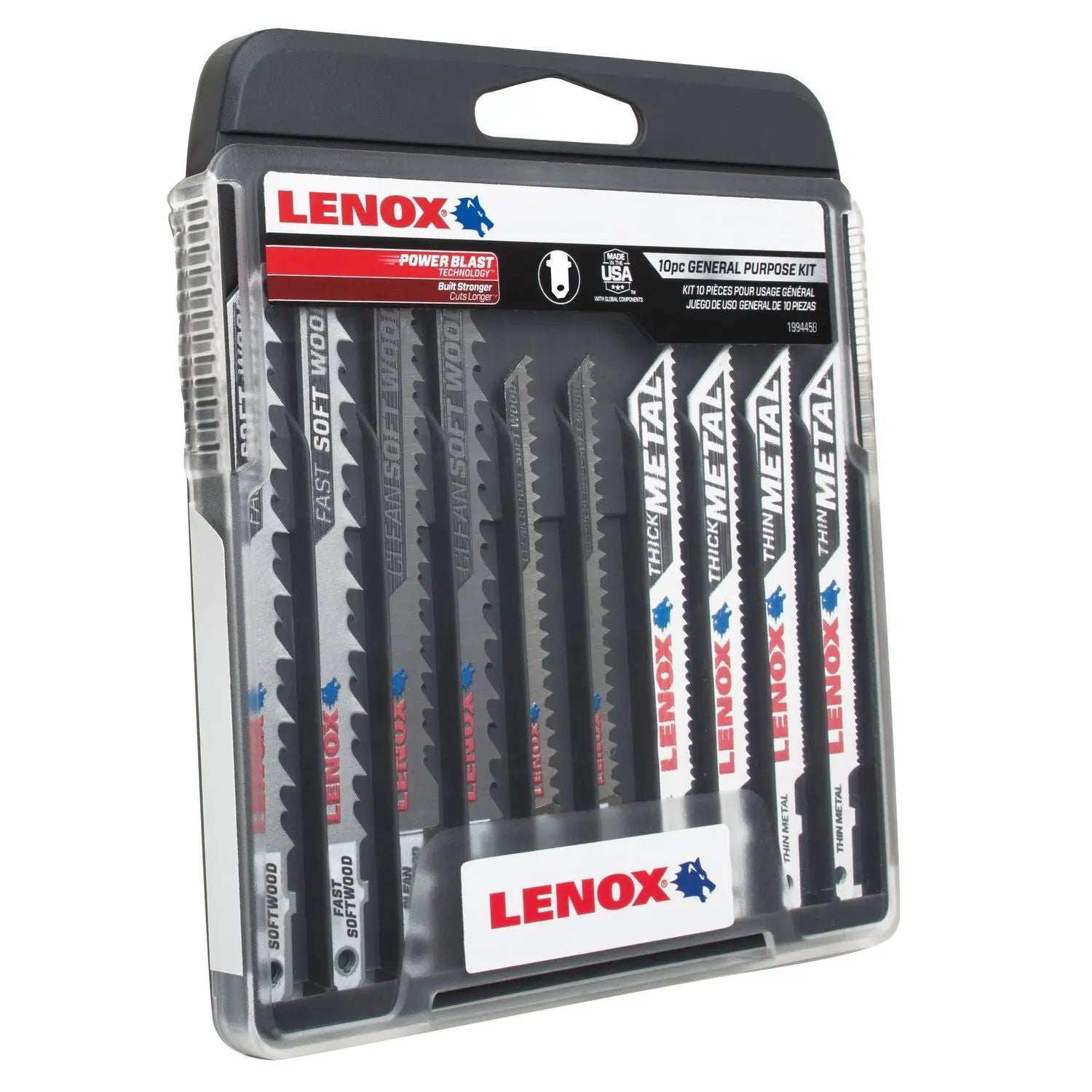 Lenox 10pc Jigsaw Kit with Case (WOOD, SCROLL, METAL) with case - 1994459 - Wise Line Tools