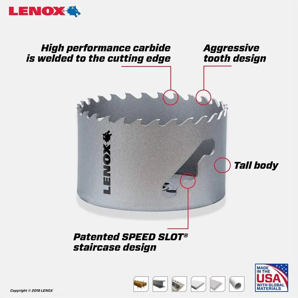 LENOX LXAH3 – LENOX 3" Speed Slot Carbide Tipped Hole Saw LENOX