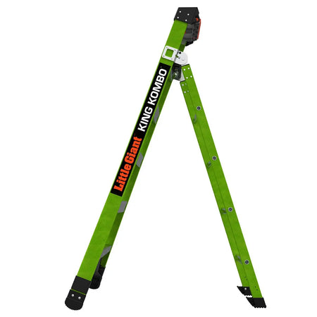 Little Giant 13906-303 - KING KOMBO, Professional, M6, 6’- CSA Grade Type IAA – 375 lb/170 kg Rated, Fiberglass, 3-in-1 Combination Ladder, Rotating Wall Pad, GRIP-N-GO Single-Hand Release Hinge - Wise Line Tools