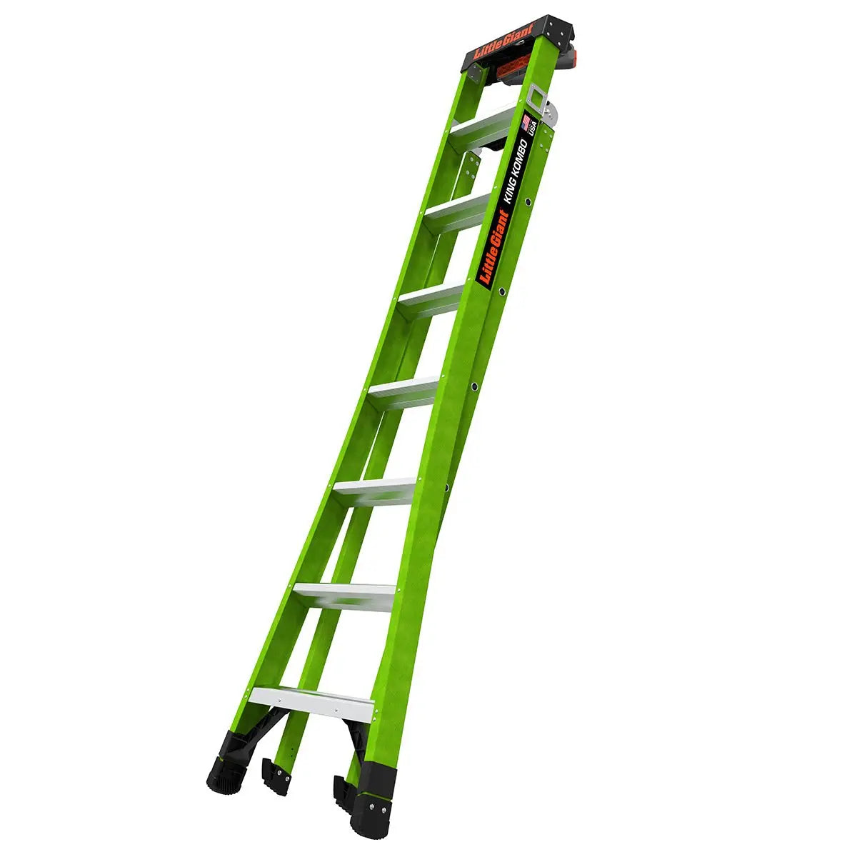 Little Giant 13908-303 - KING KOMBO, Professional, M8, 8’- CSA Grade Type IAA – 375 lb/170 kg Rated, Fiberglass, 3-in-1 Combination Ladder, Rotating Wall Pad, GRIP-N-GO Single-Hand Release Hinge - Wise Line Tools
