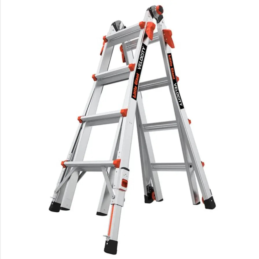 LITTLE GIANT 15417-318 - VELOCITY, Model 17 - 300 lb/136 kg Rated, Aluminum Articulated Extendable Ladder with RATCHET Levelers LITTLE GIANT
