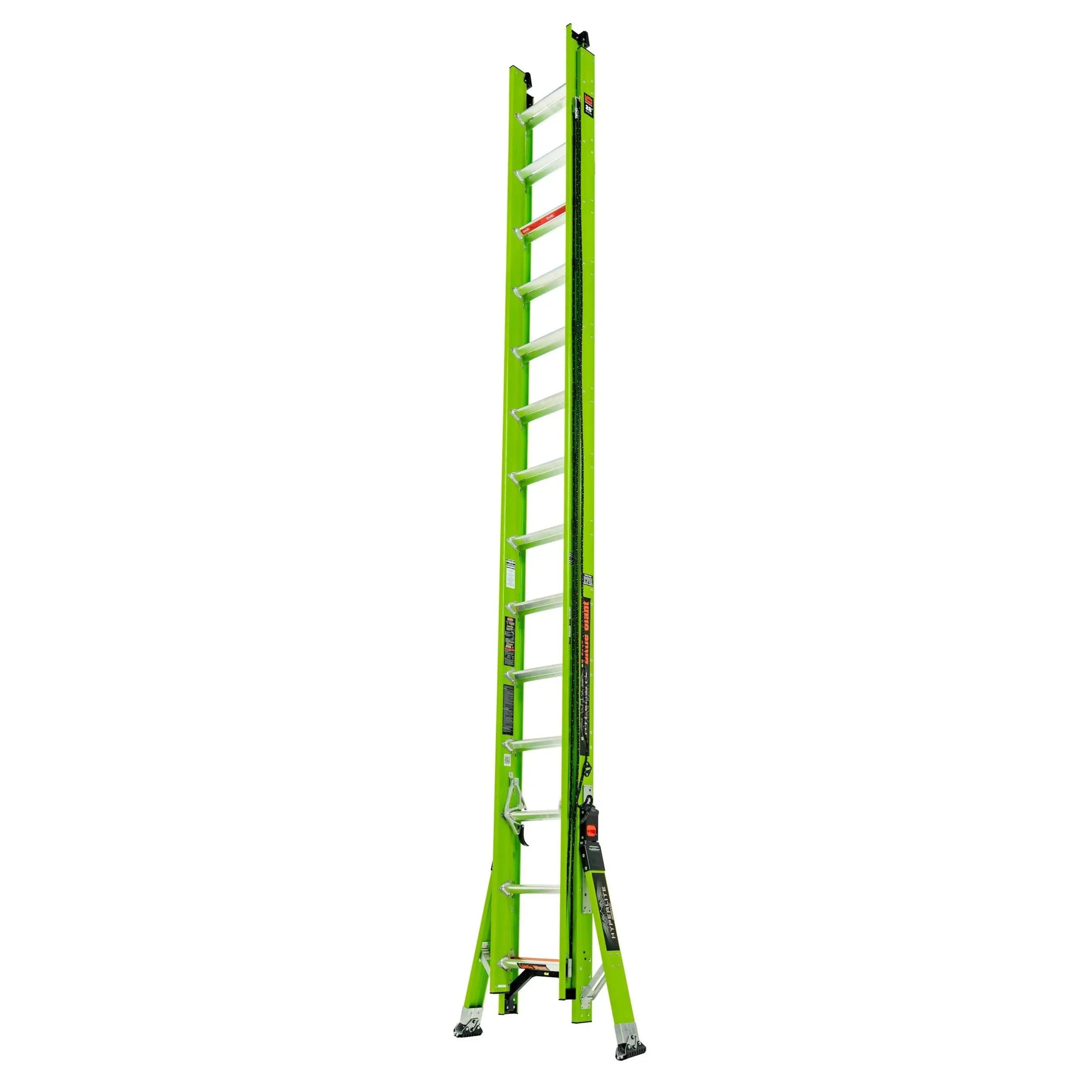 Little Giant 17228-303- SUMOSTANCE with HYPERLITE Technology 28' - CSA Grade IAA - 375 lb/170 kg Rated, Fiberglass Extension Ladder with GROUND CUE, Rub Strips and SURE-SET Feet - Wise Line Tools