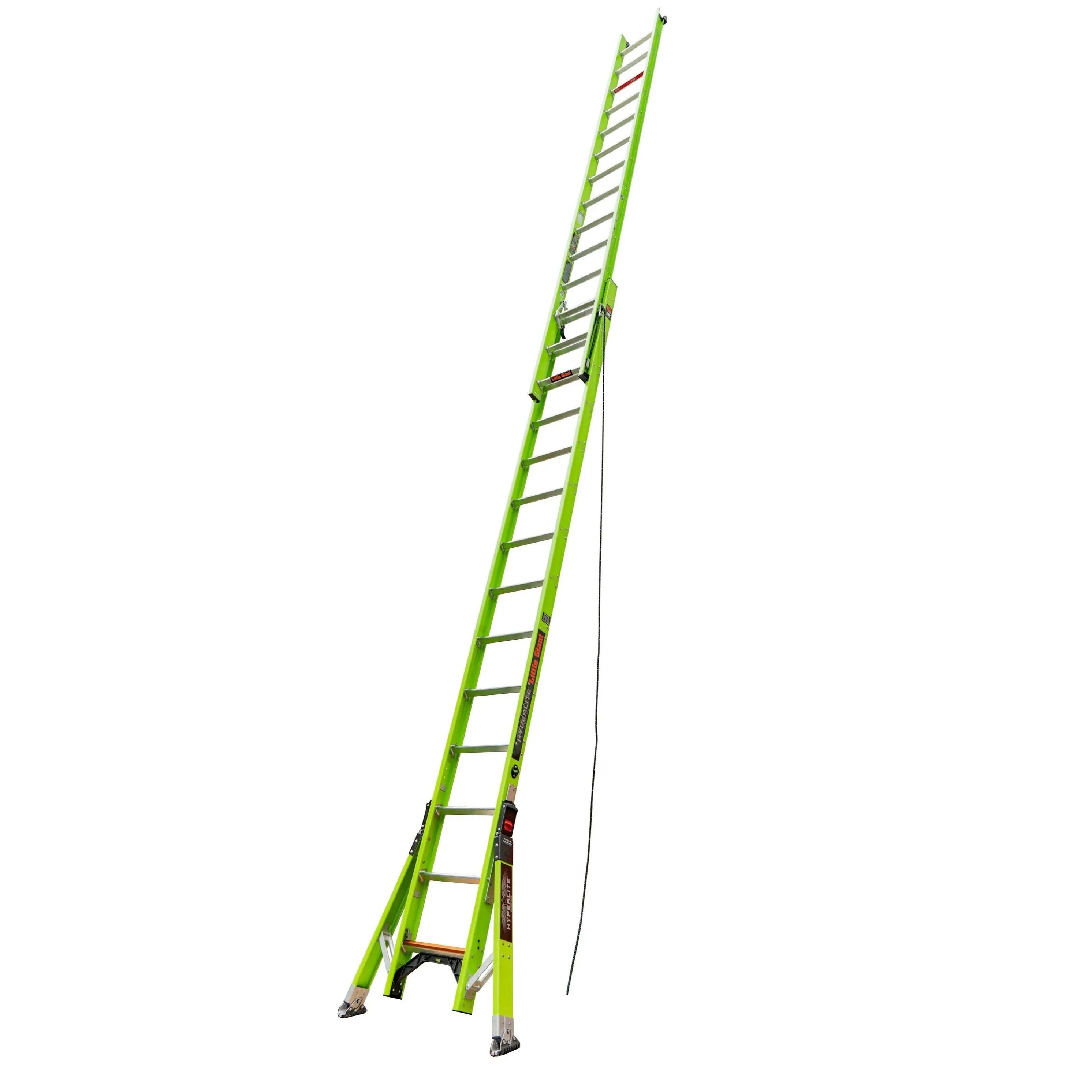 Little Giant 17228-303- SUMOSTANCE with HYPERLITE Technology 28' - CSA Grade IAA - 375 lb/170 kg Rated, Fiberglass Extension Ladder with GROUND CUE, Rub Strips and SURE-SET Feet - Wise Line Tools