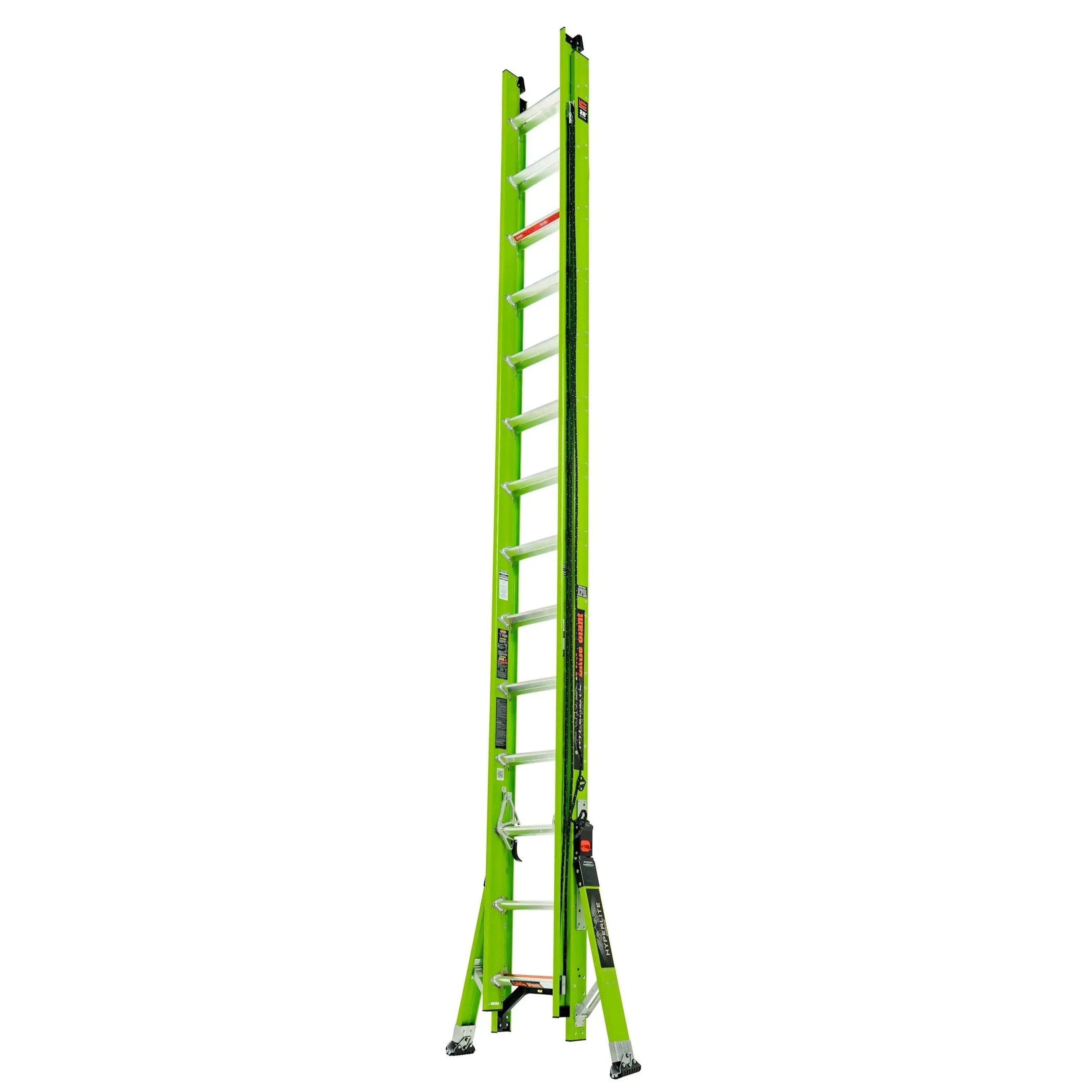 Little Giant 17232-303- SUMOSTANCE with HYPERLITE Technology 32' - CSA Grade IAA - 375 lb/170 kg Rated, Fiberglass Extension Ladder with GROUND CUE, Rub Strips and SURE-SET Feet - Wise Line Tools