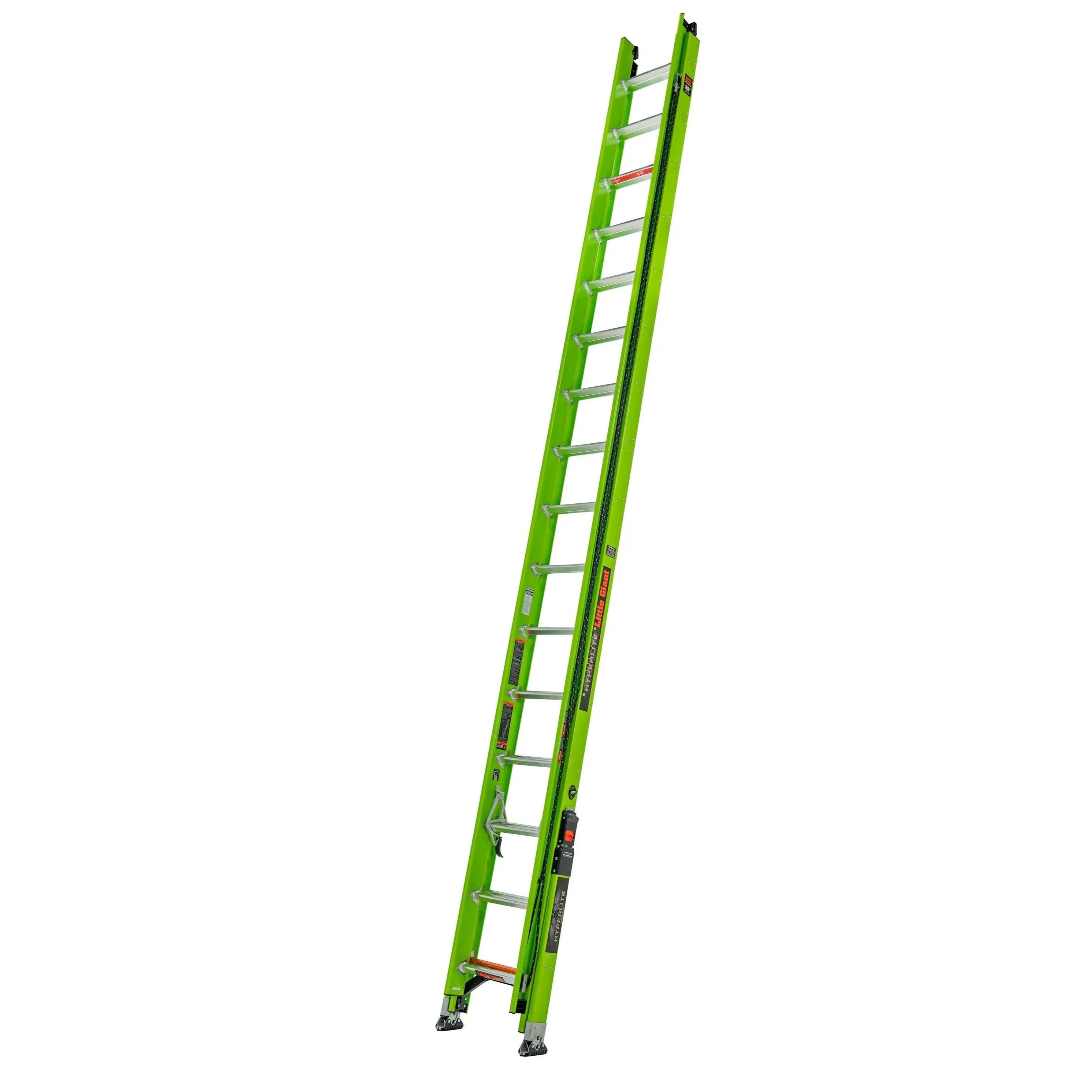 Little Giant 17232-303- SUMOSTANCE with HYPERLITE Technology 32' - CSA Grade IAA - 375 lb/170 kg Rated, Fiberglass Extension Ladder with GROUND CUE, Rub Strips and SURE-SET Feet - Wise Line Tools