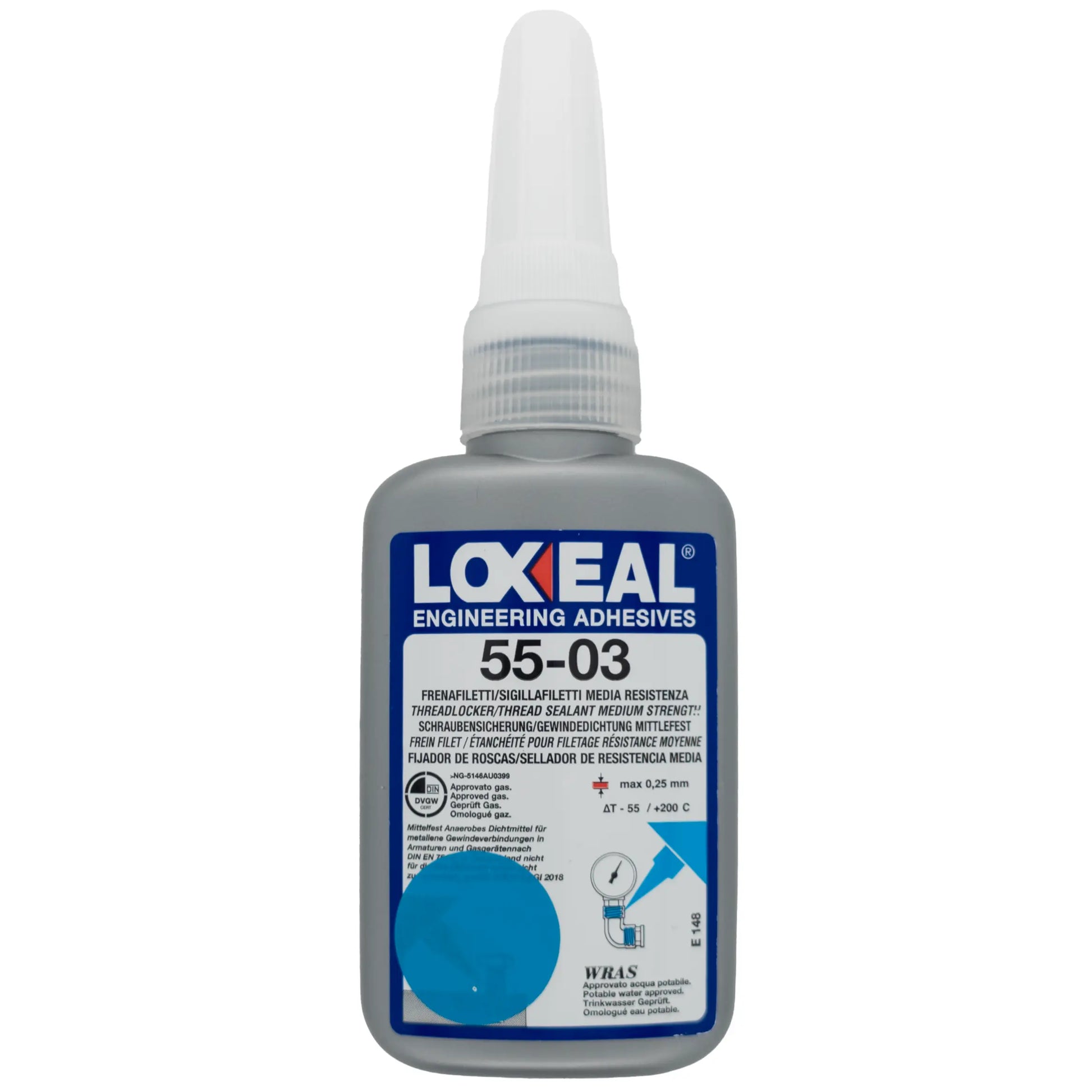 LOXEAL - (55-03) - High Temperature Medium Thread Locker - 50ml - Wise Line Tools