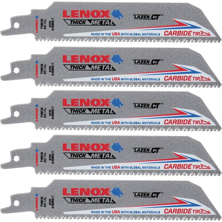 Lenox 2014223  -  CARBIDE RECIP Saw Blades  6108RCT 6 X 1 X 050 X 8 NGCR 5/PK - Wise Line Tools