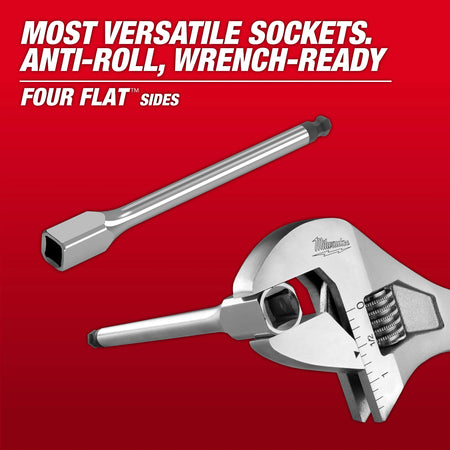 Milwaukee Long Ball End Socket Feature 1 - Four Flat Sides