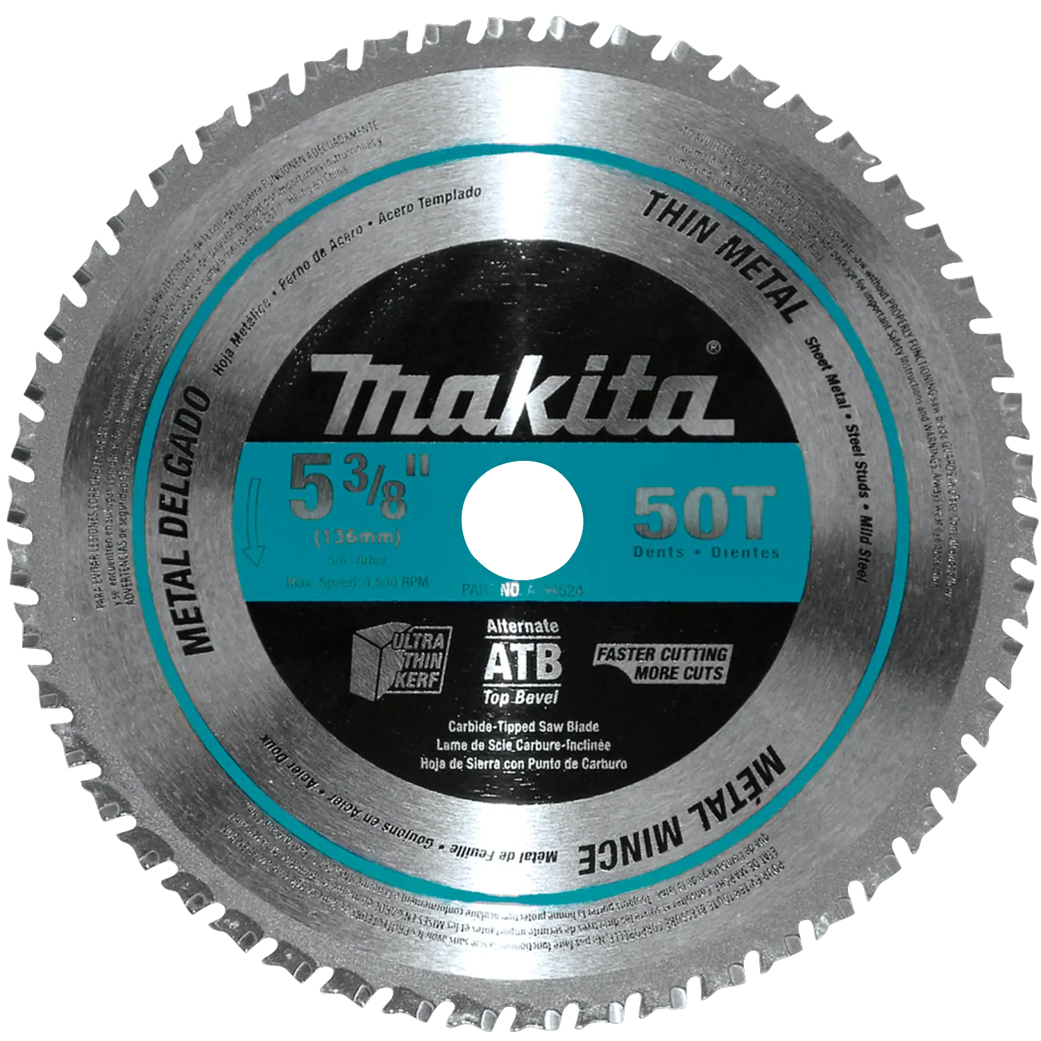 MAKITA A-94524 - 5-3/8 Carbide-Tipped 50T Thin Metal Saw Blade MAKITA