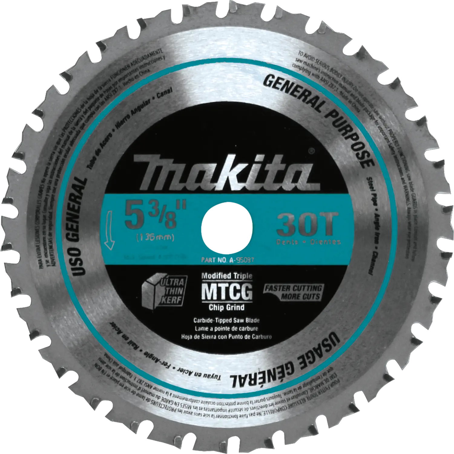MAKITA A-95037 -5-3/8 Carbide-Tipped 30T Metal Saw Blade MAKITA