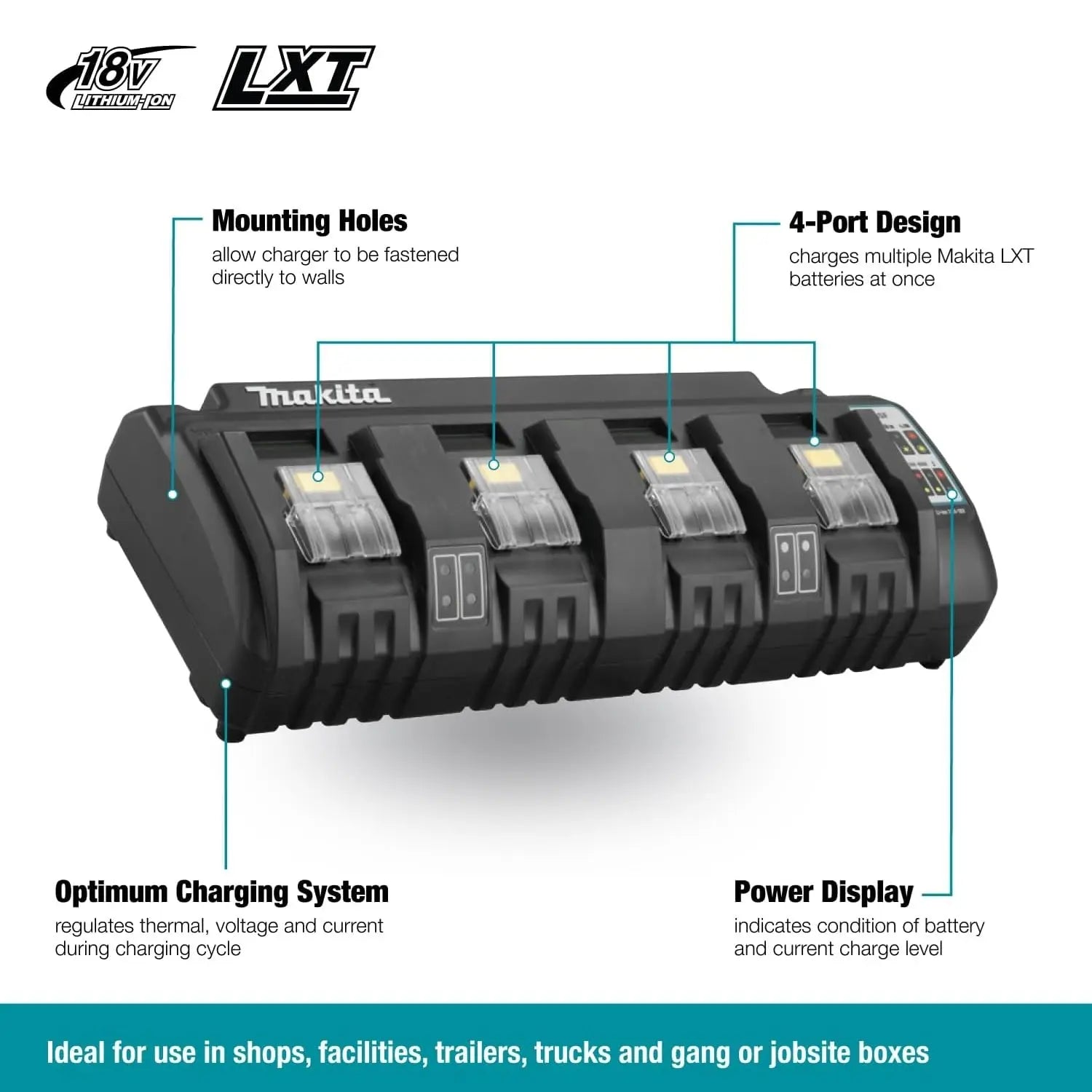 MAKITA DC18SF - 18V 4-Port Charger MAKITA