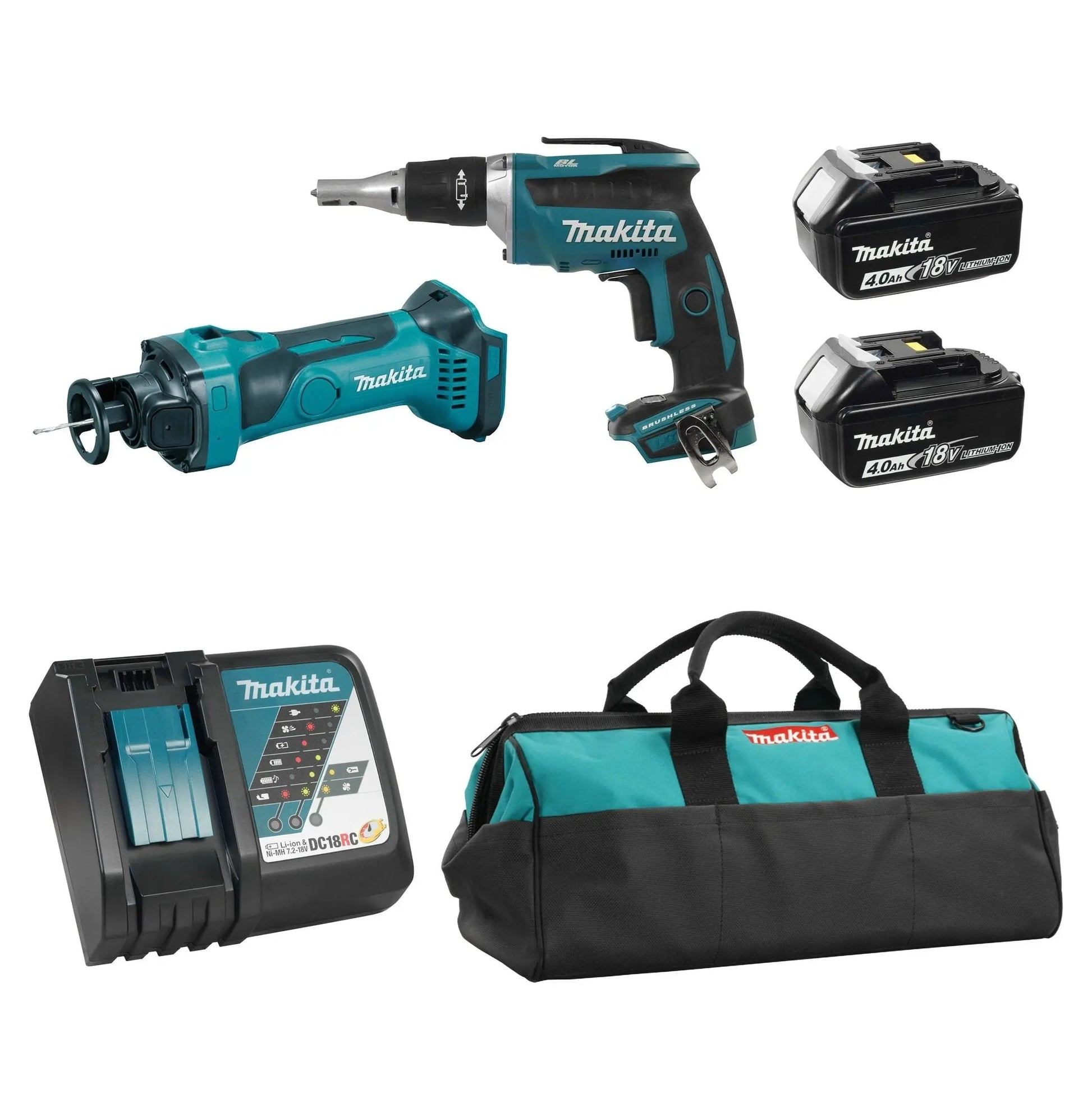 MAKITA DLX2089M - 18V LXT 2 Piece Combo 4.0Ah Kit (DFS452Z/DCO180Z) MAKITA