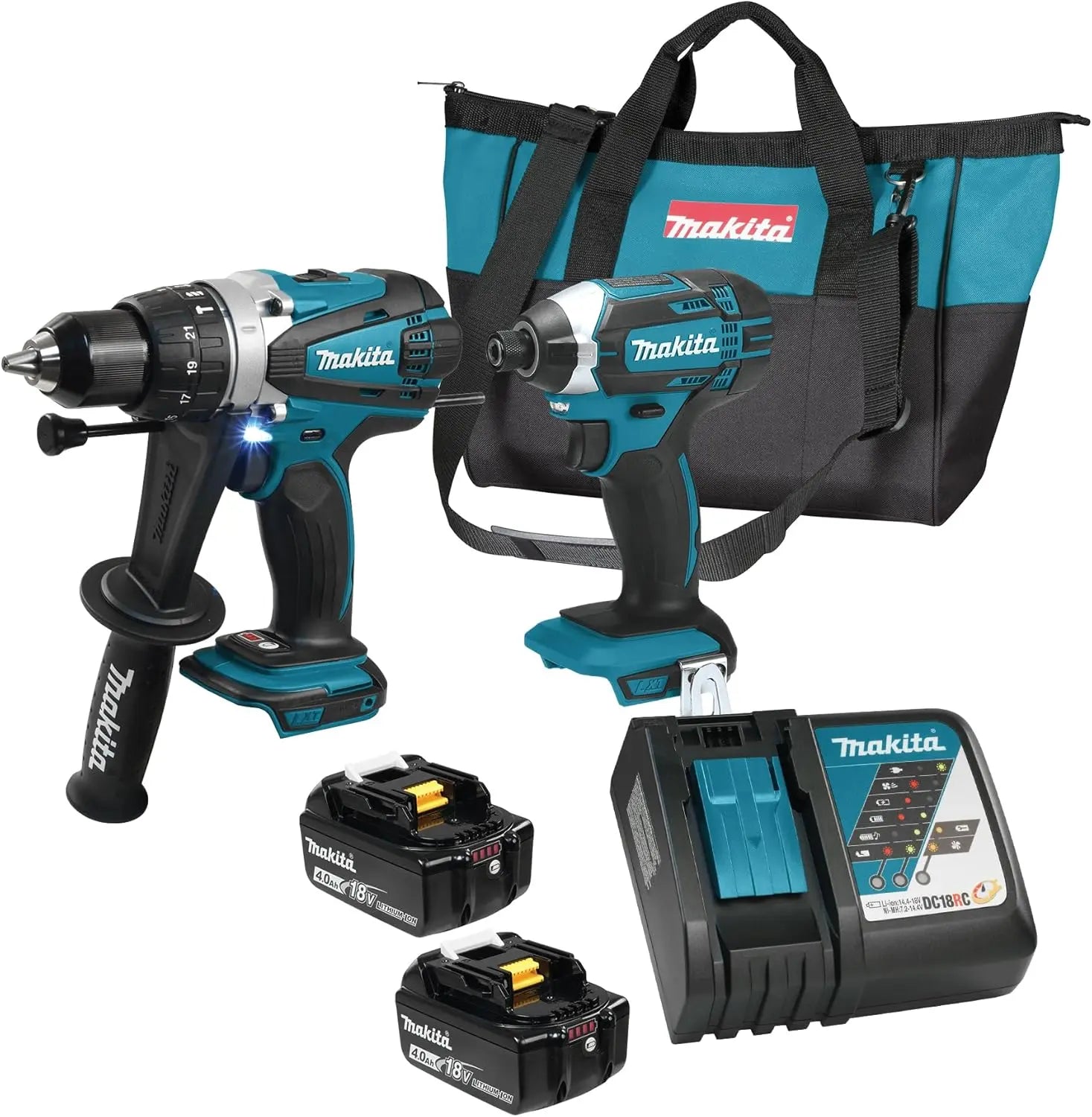 MAKITA DLX2145MX - 18V LXT 2 Tool Combo Kit, 4.0Ah x2 MAKITA