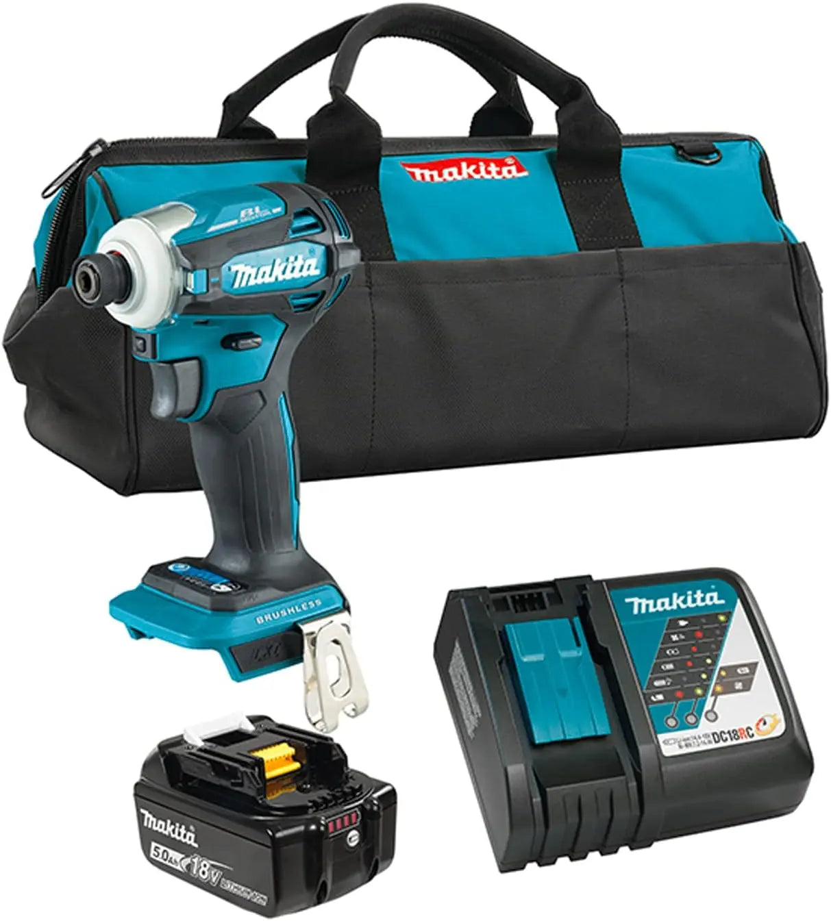 MAKITA DTD172RTX1 - 18V LXT Brushless Cordless 1/4" Impact Driver w/ XPT (5.0 Ah Kit) MAKITA