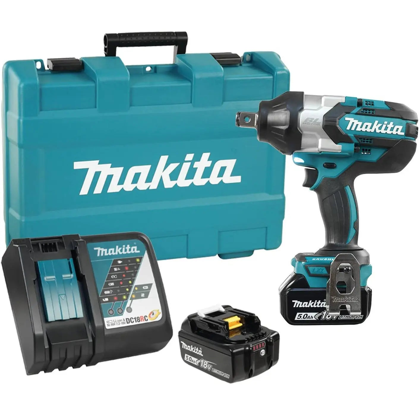 MAKITA DTW1001RTE - 3/4" Cordless High Torque Impact Wrench with Brushless Motor MAKITA