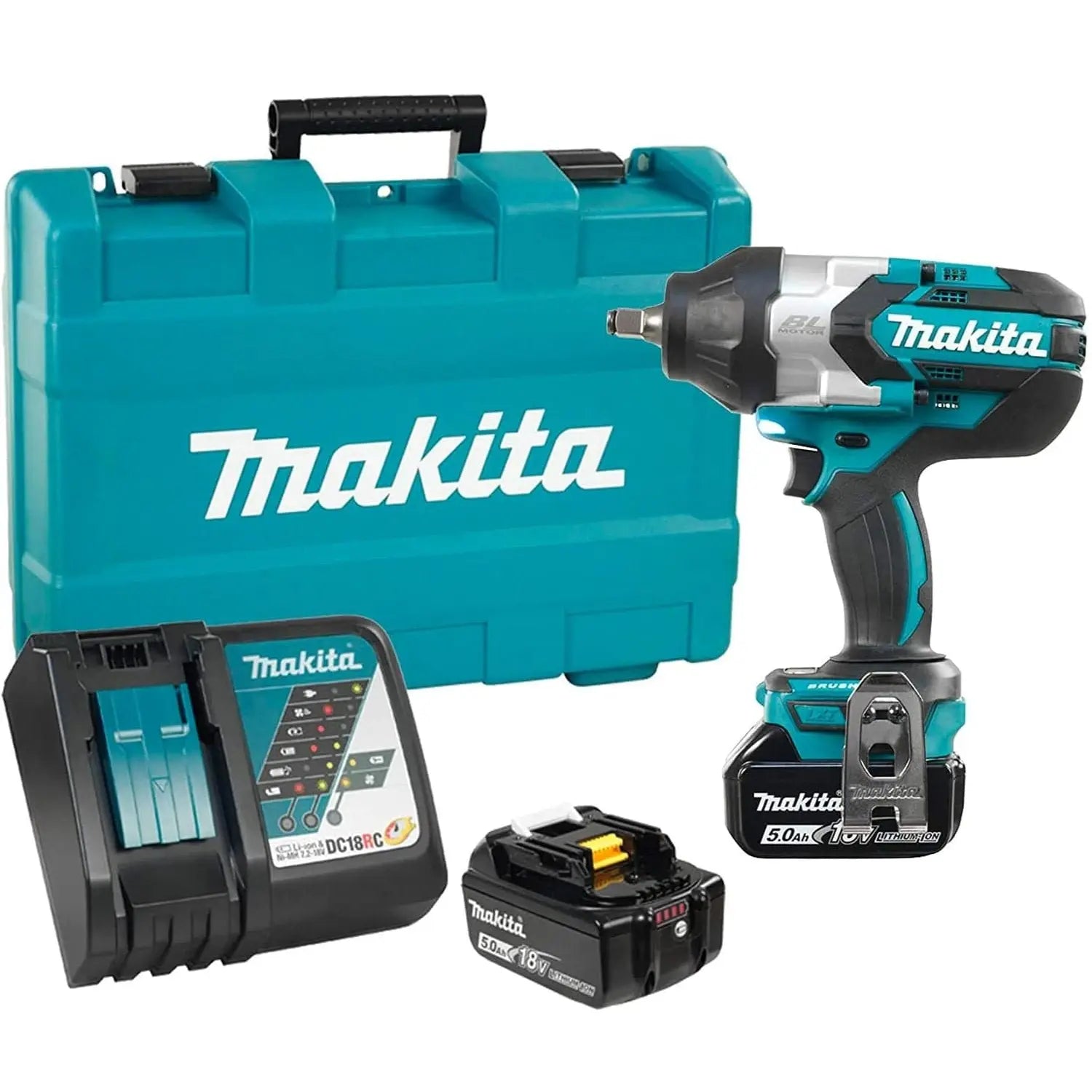 MAKITA DTW1002RTE - 18V 1/2? Brushless High Torque Impact Wrench Kit MAKITA