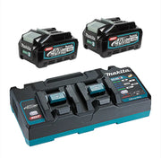 MAKITA T-04335 - 40V MAX XGT Dual Port Rapid Charger Kit, 4.0Ah x2 Wise Line Tools